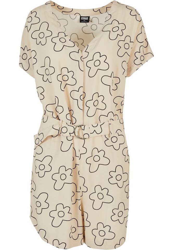 URBAN CLASSICS Jumpsuit Urban Classics Damen Ladies Short Viscose Belt Jumpsuit (1-tlg) von URBAN CLASSICS