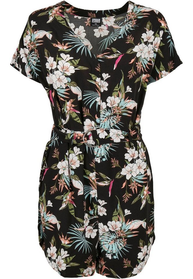 URBAN CLASSICS Jumpsuit Urban Classics Damen Ladies Short Viscose Belt Jumpsuit (1-tlg) von URBAN CLASSICS