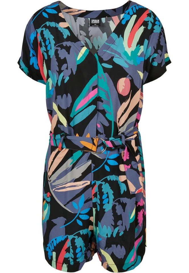 URBAN CLASSICS Jumpsuit Urban Classics Damen Ladies Short Viscose Belt Jumpsuit (1-tlg) von URBAN CLASSICS