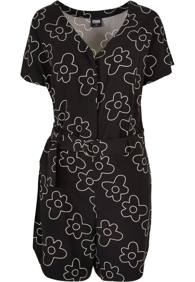 URBAN CLASSICS Jumpsuit Urban Classics Damen Ladies Short Viscose Belt Jumpsuit (1-tlg) von URBAN CLASSICS