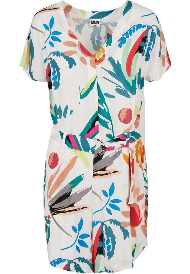URBAN CLASSICS Jumpsuit Urban Classics Damen Ladies Short Viscose Belt Jumpsuit (1-tlg) von URBAN CLASSICS