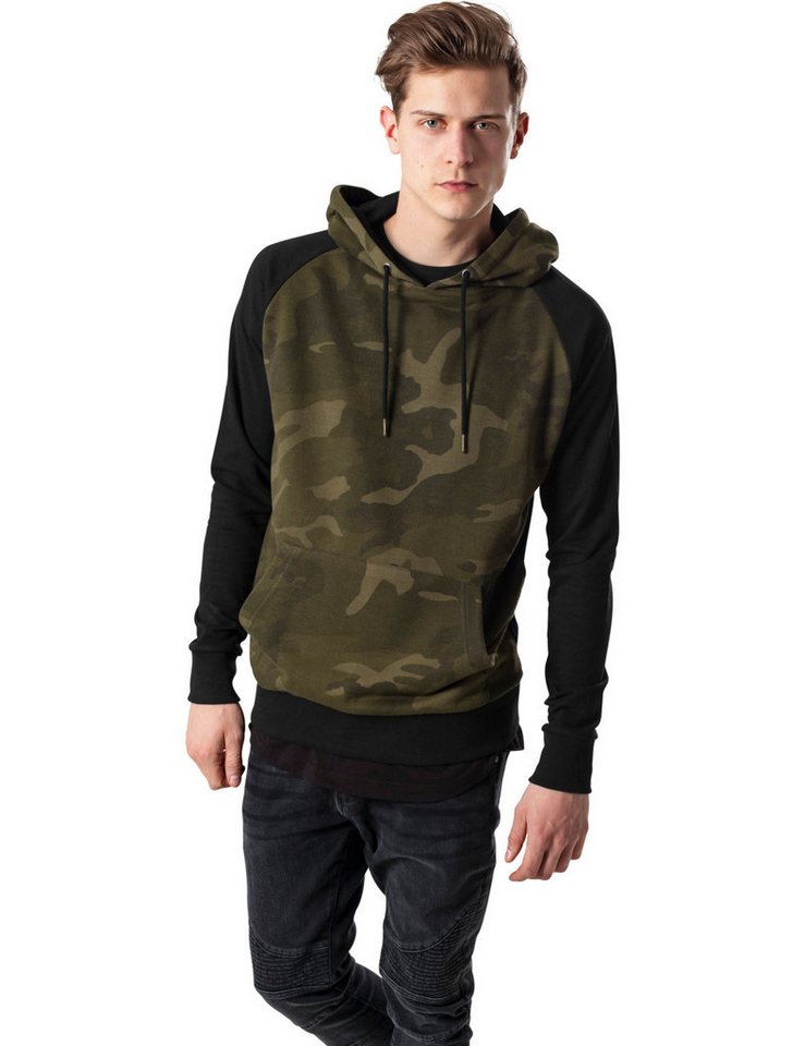 URBAN CLASSICS Kapuzenpullover Camo Contrast Raglan Hoody mit kängurutasche von URBAN CLASSICS