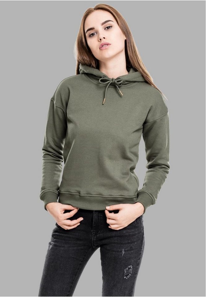 URBAN CLASSICS Kapuzenpullover Damen Hoody Kapuzenpullover mit breiten Rippbündchen von URBAN CLASSICS