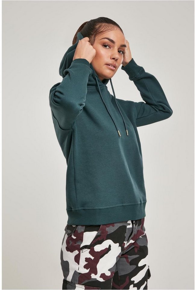 URBAN CLASSICS Kapuzenpullover Damen Hoody Kapuzenpullover mit breiten Rippbündchen von URBAN CLASSICS