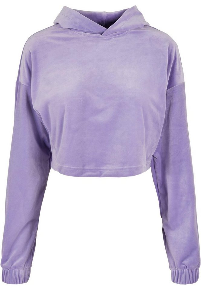 URBAN CLASSICS Kapuzenpullover Urban Classics Damen Ladies Cropped Velvet Oversized Hoody (1-tlg) von URBAN CLASSICS