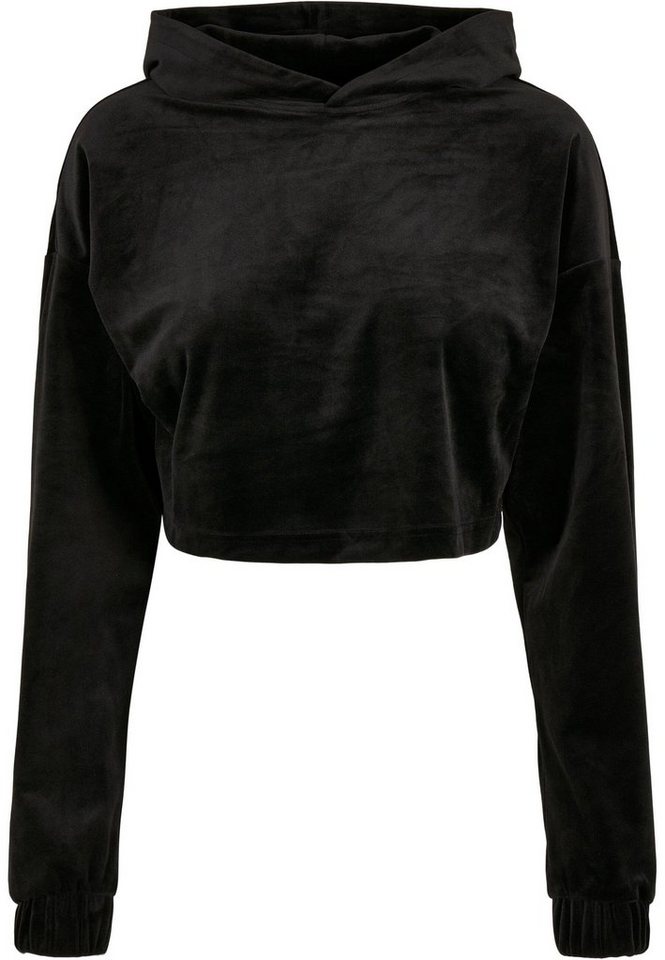 URBAN CLASSICS Kapuzenpullover Urban Classics Damen Ladies Cropped Velvet Oversized Hoody (1-tlg) von URBAN CLASSICS