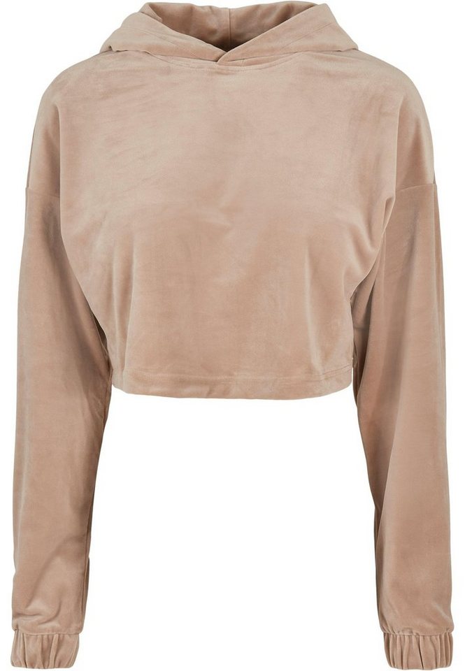 URBAN CLASSICS Kapuzenpullover Urban Classics Damen Ladies Cropped Velvet Oversized Hoody (1-tlg) von URBAN CLASSICS