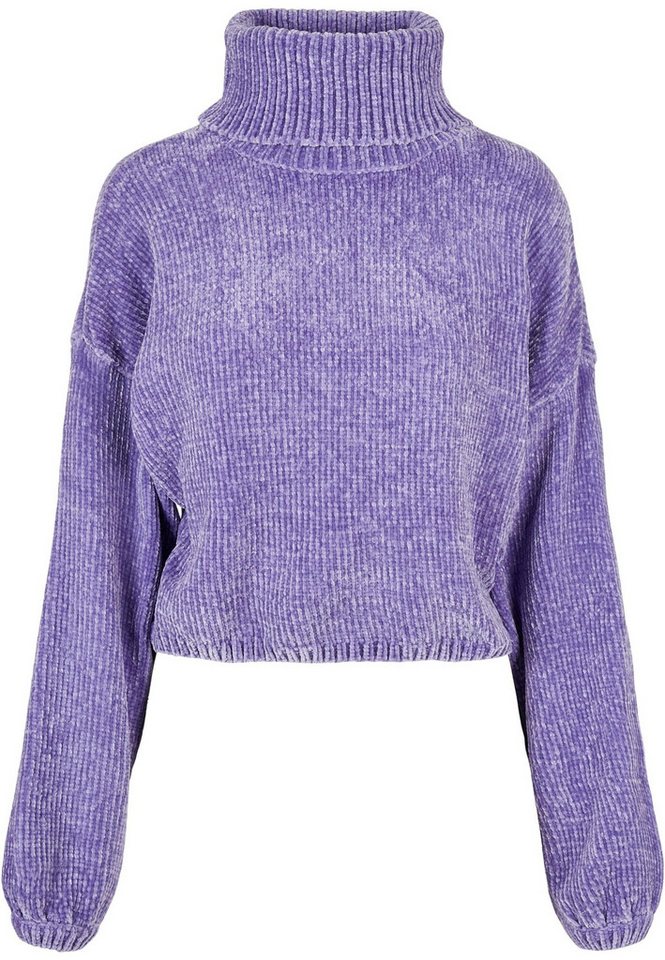 URBAN CLASSICS Sweater Damen Ladies Short Chenille Turtleneck Sweater (1-tlg) von URBAN CLASSICS