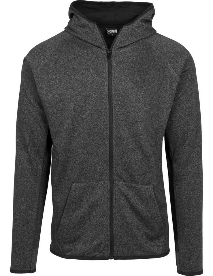 URBAN CLASSICS Kapuzensweatjacke Sweatjacket Active Melange Zip Hoody mit kängurutasche von URBAN CLASSICS