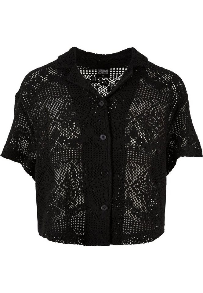 URBAN CLASSICS Klassische Bluse Urban Classics Damen Ladies Crochet Lace Resort Shirt von URBAN CLASSICS