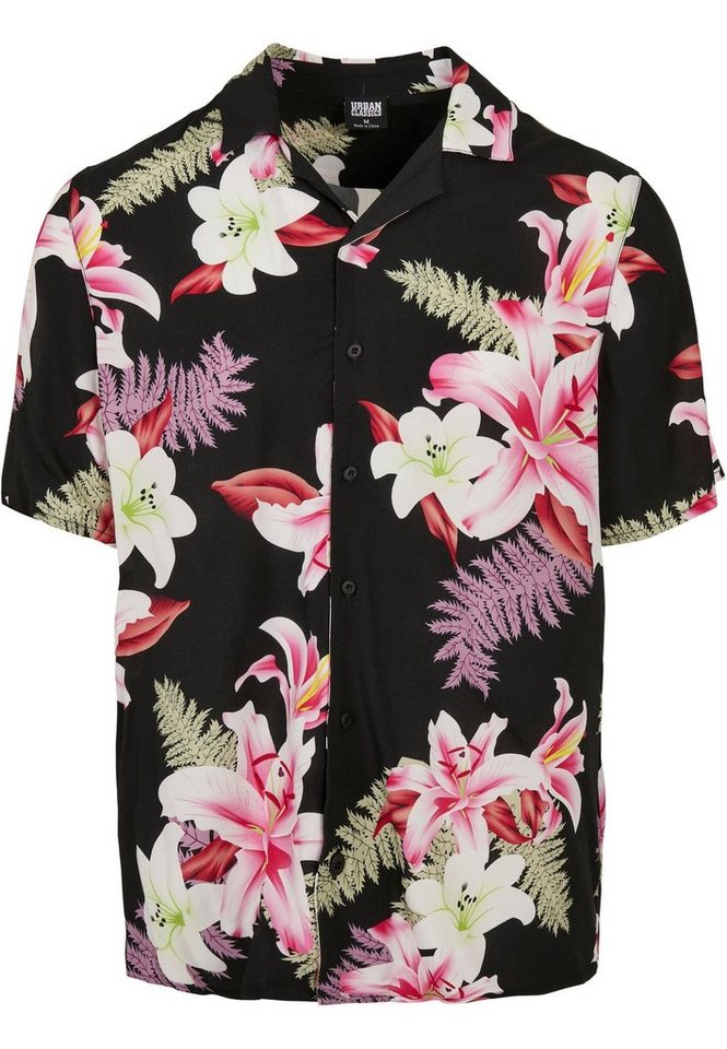 URBAN CLASSICS Kurzarmhemd Urban Classics Herren Viscose AOP Resort Shirt (1-tlg) von URBAN CLASSICS
