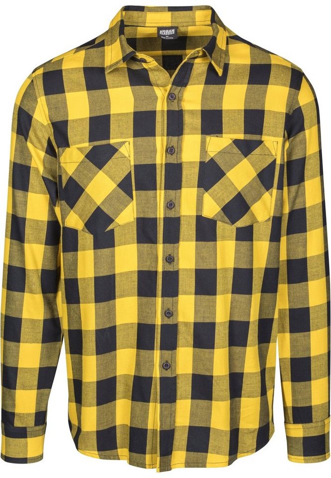 URBAN CLASSICS Kurzarmshirt Urban Classics Herren Checked Flanell Shirt (1-tlg) von URBAN CLASSICS