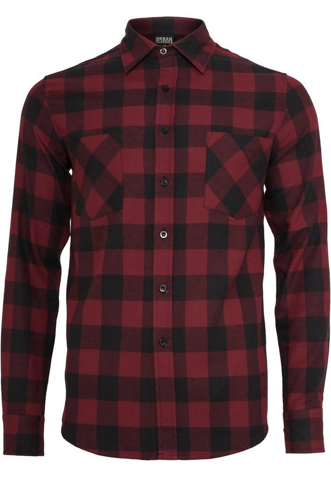 URBAN CLASSICS Kurzarmshirt Urban Classics Herren Checked Flanell Shirt (1-tlg) von URBAN CLASSICS