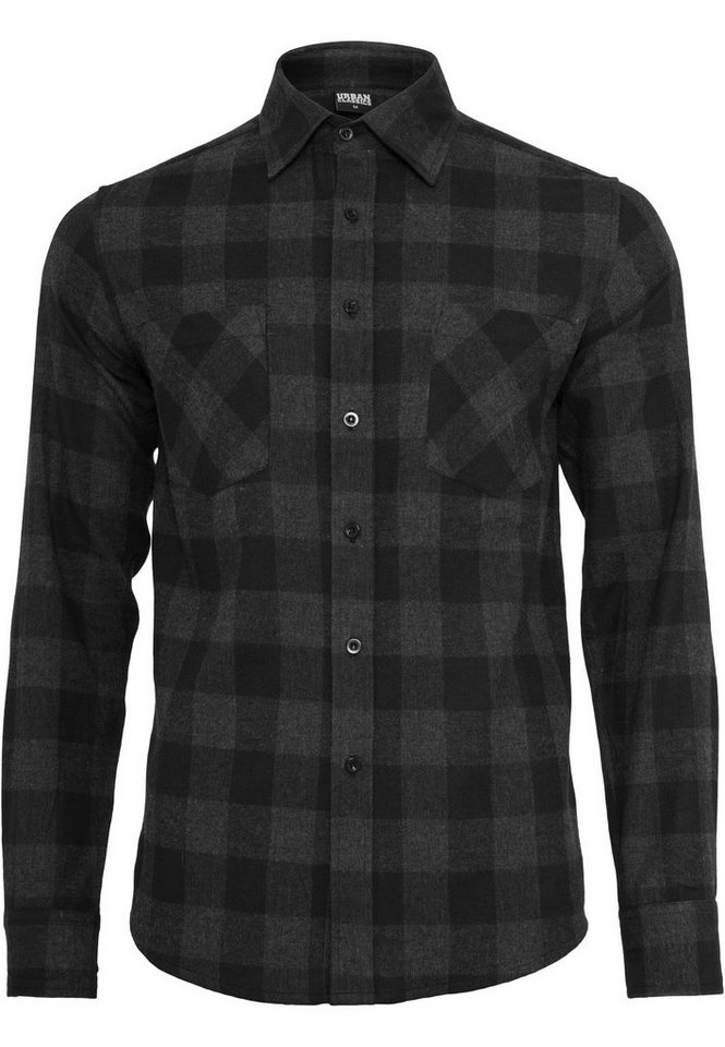 URBAN CLASSICS Kurzarmshirt Urban Classics Herren Checked Flanell Shirt (1-tlg) von URBAN CLASSICS