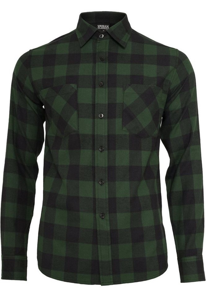 URBAN CLASSICS Kurzarmshirt Urban Classics Herren Checked Flanell Shirt (1-tlg) von URBAN CLASSICS