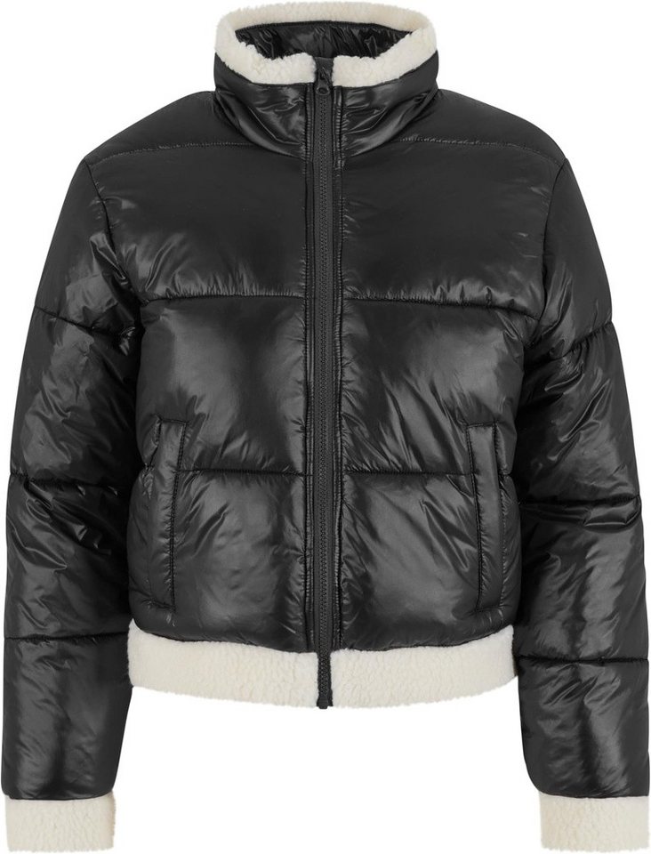 URBAN CLASSICS Kurzjacke Ladies Recycled Shiny Puffer Sherpa Jacket von URBAN CLASSICS