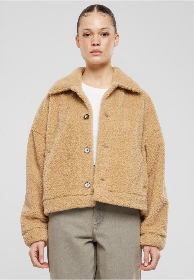 URBAN CLASSICS Kurzjacke Ladies Short Sherpa Button Jacket von URBAN CLASSICS