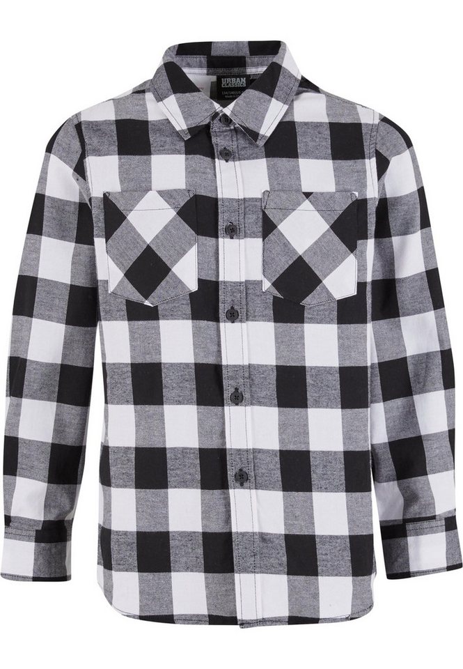 URBAN CLASSICS Langarm-Poloshirt Urban Classics Herren Boys Checked Flanell Shirt (1-tlg) von URBAN CLASSICS