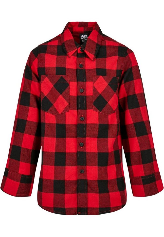 URBAN CLASSICS Langarm-Poloshirt Urban Classics Herren Boys Checked Flanell Shirt (1-tlg) von URBAN CLASSICS