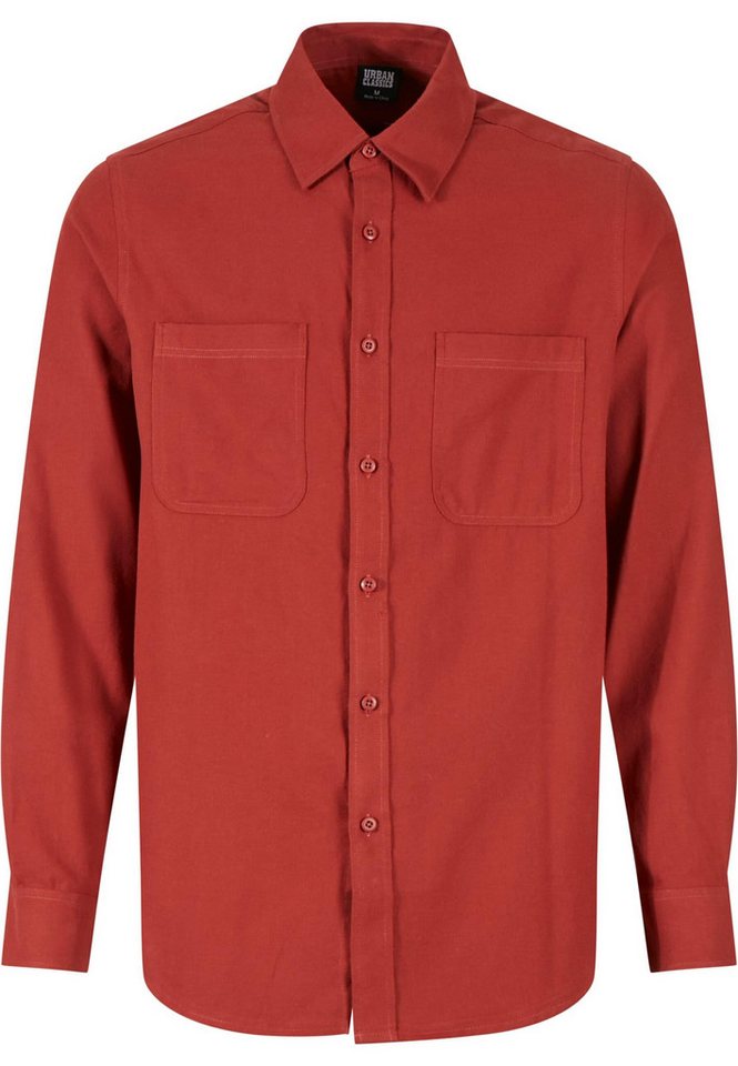 URBAN CLASSICS Langarm-Poloshirt Urban Classics Herren Flanell Shirt (1-tlg) von URBAN CLASSICS