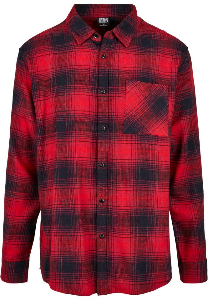 URBAN CLASSICS Langarm-Poloshirt Urban Classics Herren Oversized Checked Grunge Shirt (1-tlg) von URBAN CLASSICS