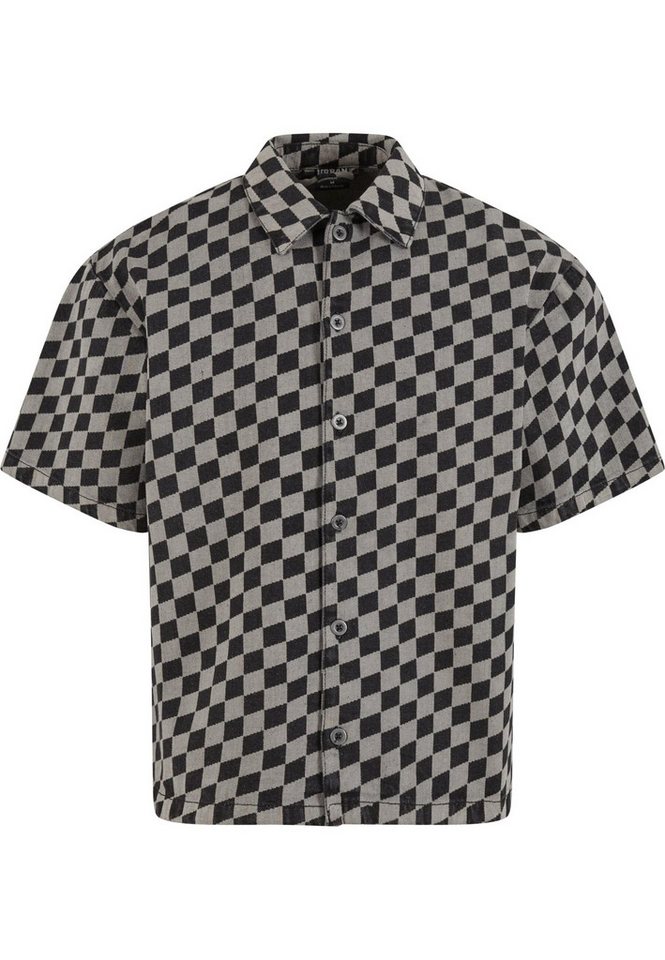 URBAN CLASSICS Langarm-Poloshirt Urban Classics Laser Check Printed Boxy Shirt (1-tlg) von URBAN CLASSICS