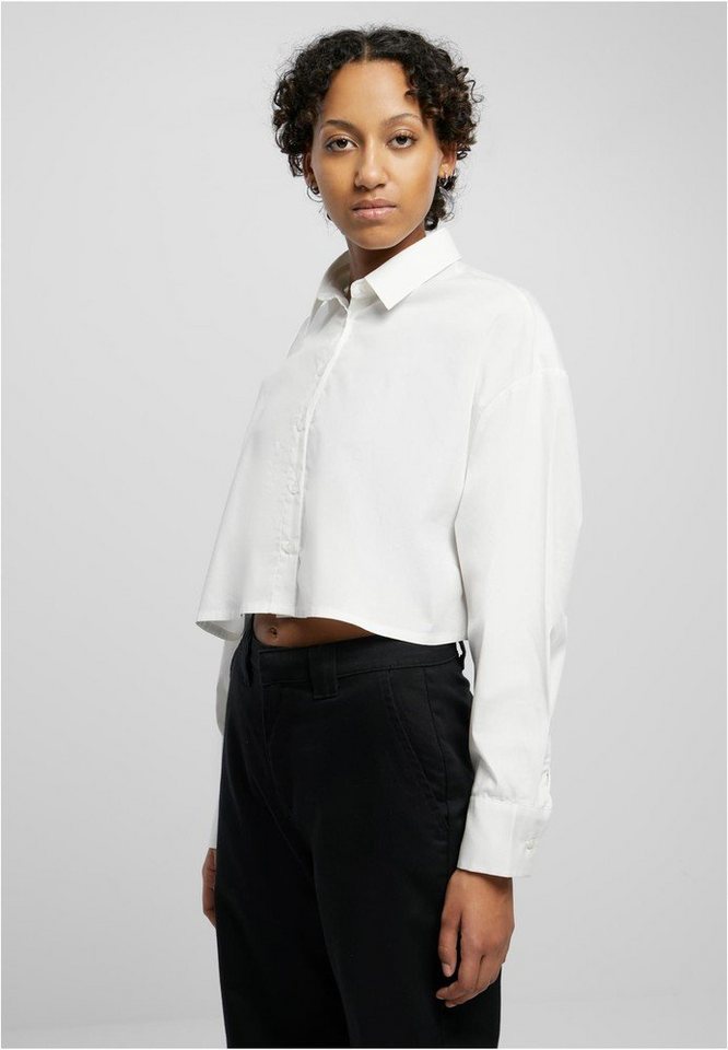 URBAN CLASSICS Langarmhemd Ladies Cropped Oversized Blouse von URBAN CLASSICS