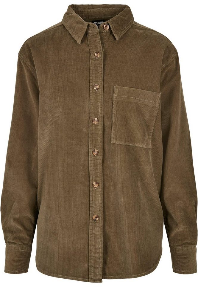URBAN CLASSICS Langarmhemd Urban Classics Damen Ladies Corduroy Oversized Shirt (1-tlg) von URBAN CLASSICS