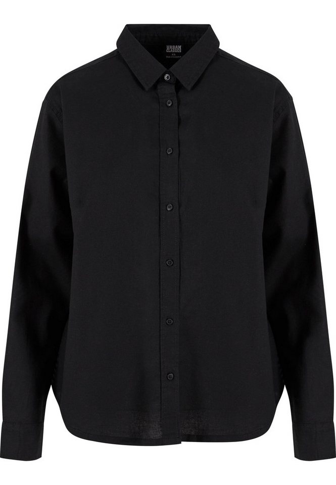 URBAN CLASSICS Langarmhemd Urban Classics Damen Ladies Linen Mixed Oversized Shirt von URBAN CLASSICS
