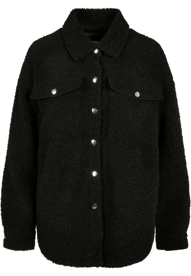 URBAN CLASSICS Langarmhemd Urban Classics Damen Ladies Sherpa Overshirt (1-tlg) von URBAN CLASSICS