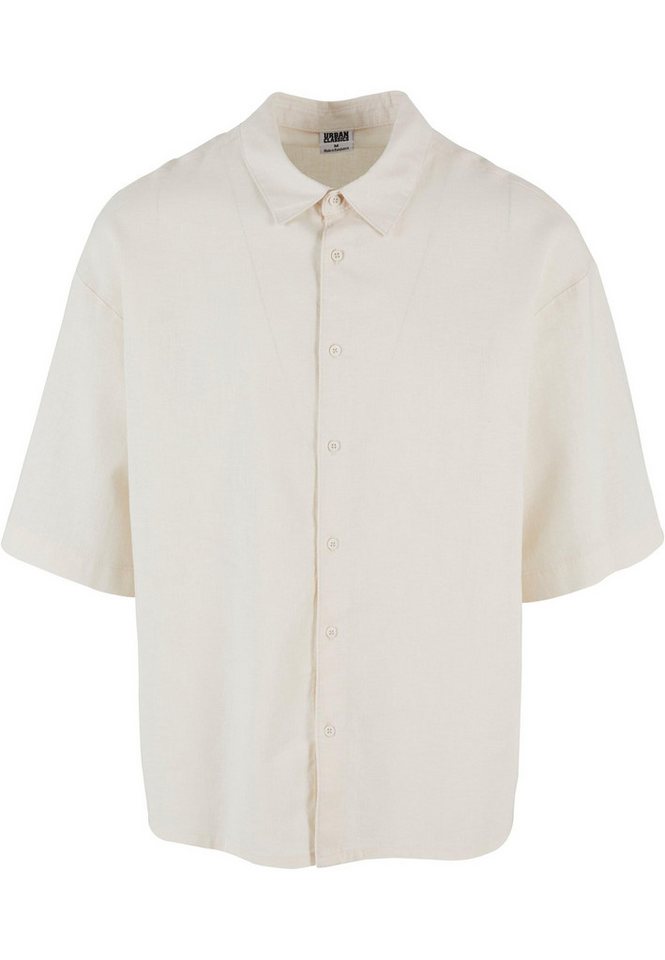 URBAN CLASSICS Langarmhemd Urban Classics Herren Boxy Cotton Linen Shirt (1-tlg) von URBAN CLASSICS
