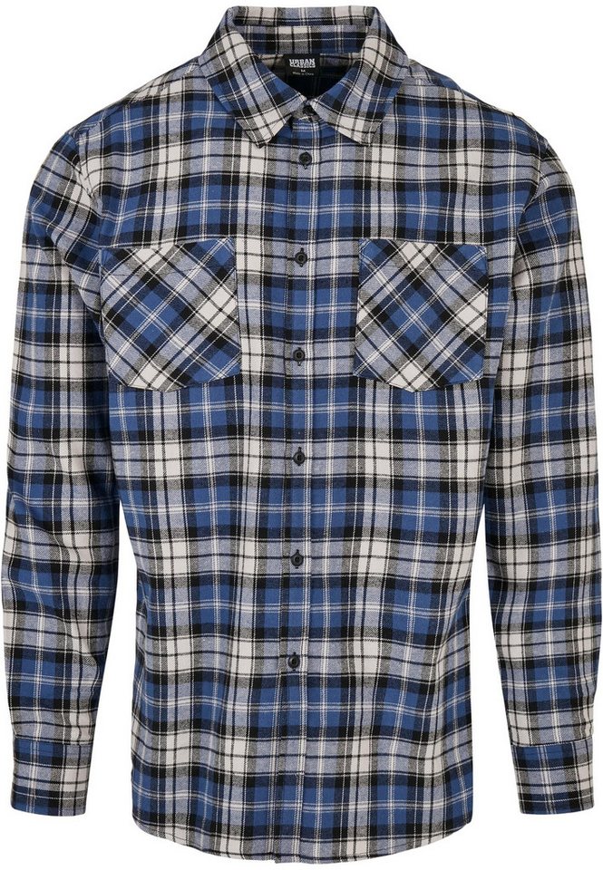 URBAN CLASSICS Langarmhemd Urban Classics Herren Checked Roots Shirt (1-tlg) von URBAN CLASSICS