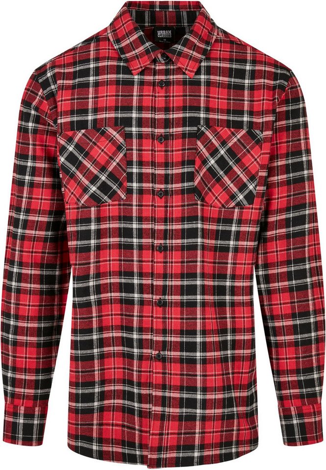URBAN CLASSICS Langarmhemd Urban Classics Herren Checked Roots Shirt (1-tlg) von URBAN CLASSICS