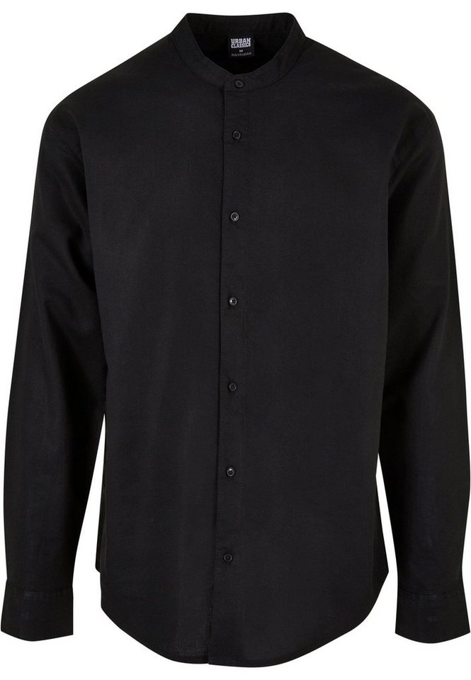 URBAN CLASSICS Langarmhemd Urban Classics Herren Cotton Linen Stand Up Collar Shirt (1-tlg) von URBAN CLASSICS