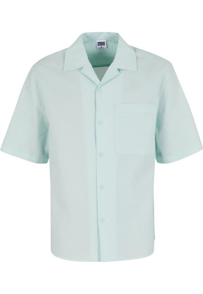 URBAN CLASSICS Langarmhemd Urban Classics Herren Relaxed Seersucker Short Sleeve Shirt (1-tlg) von URBAN CLASSICS
