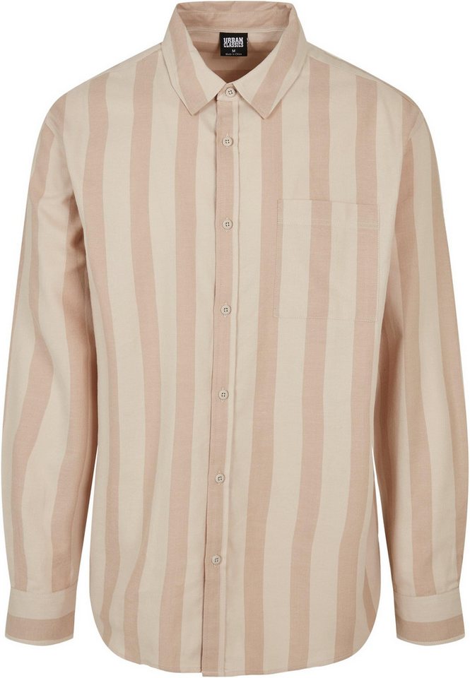 URBAN CLASSICS Langarmhemd Urban Classics Herren Striped Shirt (1-tlg) von URBAN CLASSICS