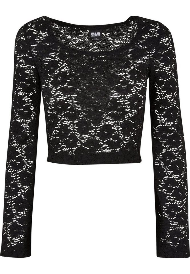 URBAN CLASSICS Longsleeve Urban Classics Damen Ladies Cropped Lace Longsleeve (1-tlg) von URBAN CLASSICS