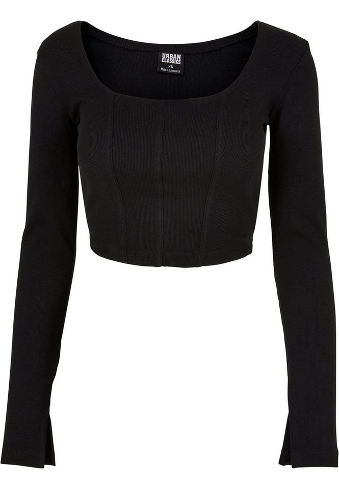 URBAN CLASSICS Longsleeve Urban Classics Damen Ladies Short Rib Corsage Longsleeve (1-tlg) von URBAN CLASSICS