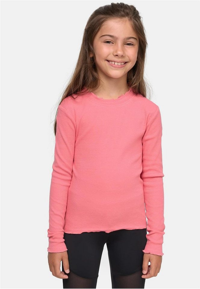 URBAN CLASSICS Langarmshirt Girls Short Rib Longsleeve Langarm Shirt Mädchen von URBAN CLASSICS