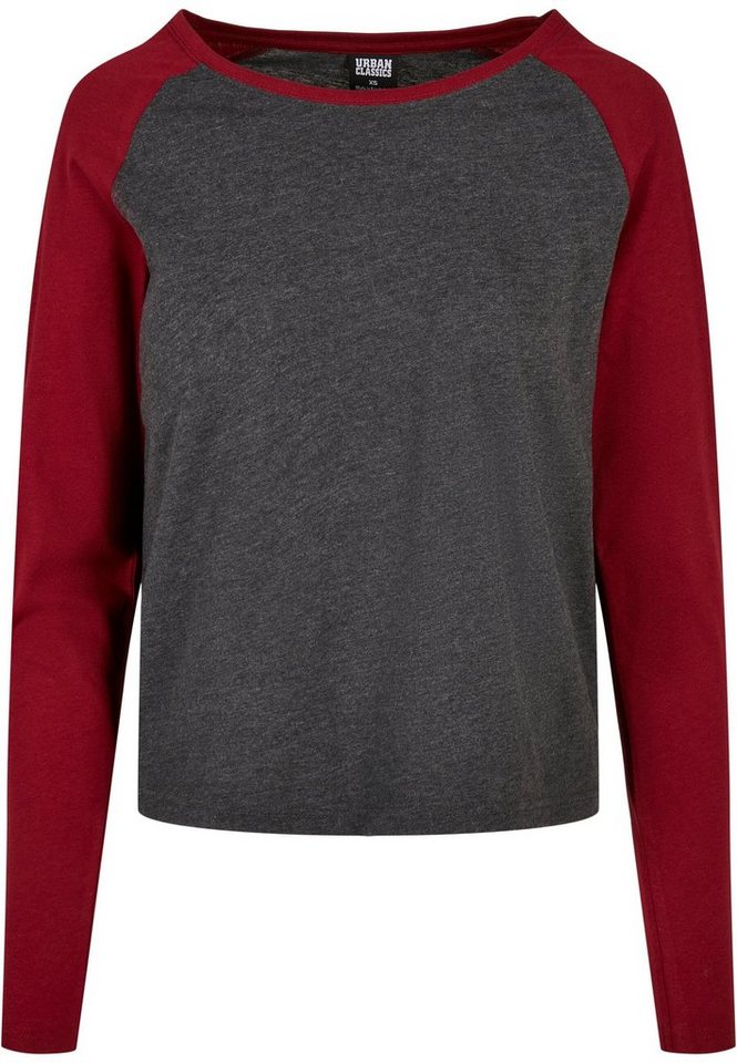 URBAN CLASSICS Langarmshirt Urban Classics Damen Ladies Contrast Raglan Longsleeve (1-tlg) von URBAN CLASSICS
