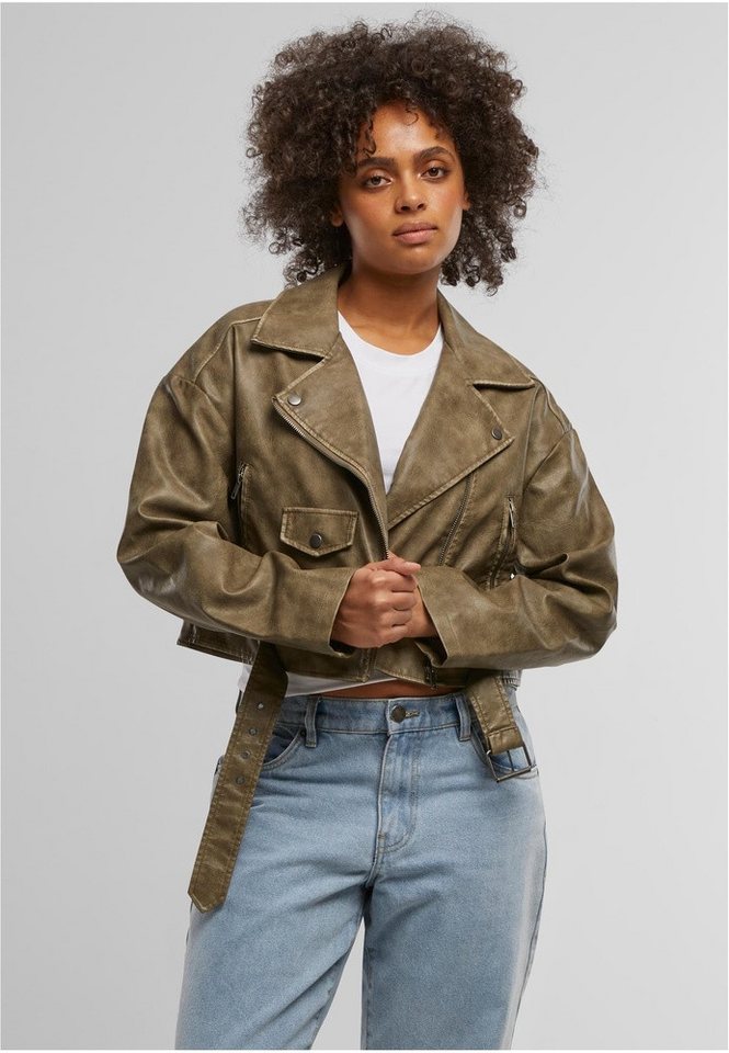 URBAN CLASSICS Lederjacke Ladies Vintage Leather Jacket von URBAN CLASSICS