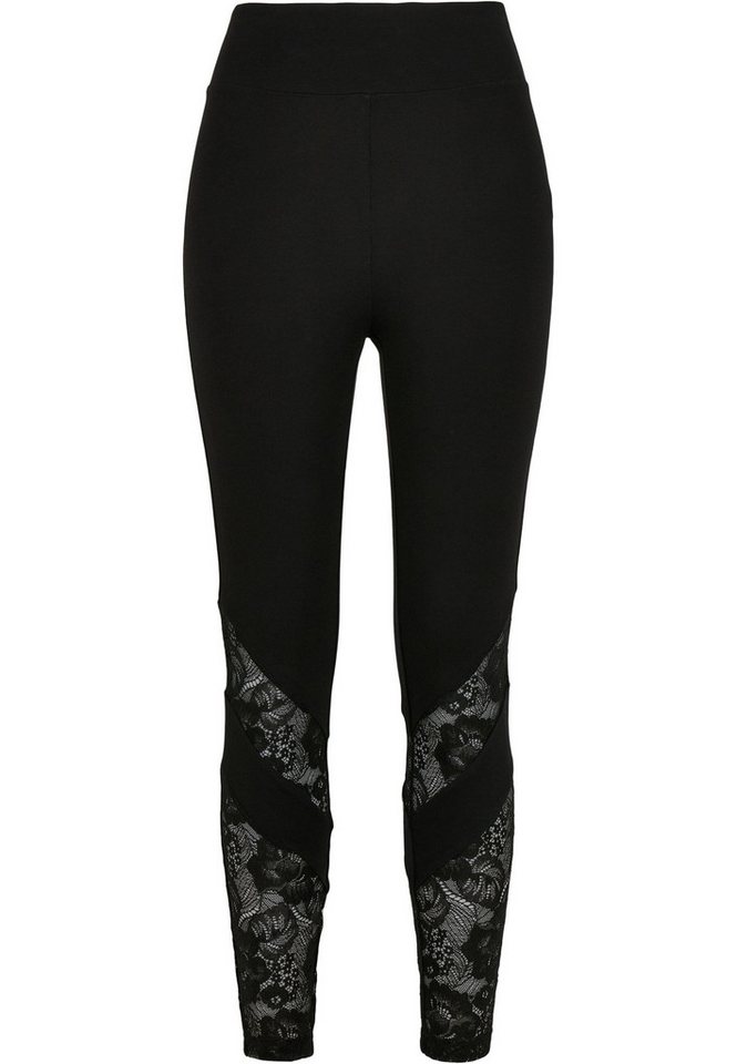 URBAN CLASSICS Leggings Urban Classics Damen Ladies Highwaist Lace Inset Leggings (1-tlg) von URBAN CLASSICS