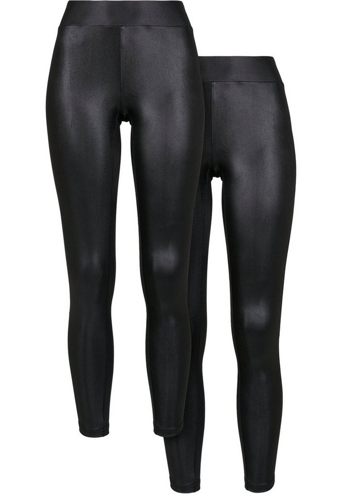 URBAN CLASSICS Leggings Urban Classics Damen Ladies Synthetic Leather Leggings 2-Pack (1-tlg) von URBAN CLASSICS