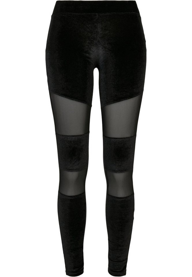 URBAN CLASSICS Leggings Urban Classics Damen Ladies Velvet Tech Mesh Leggings (1-tlg) von URBAN CLASSICS