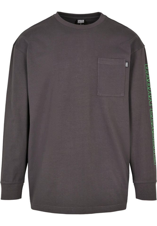 URBAN CLASSICS Longsleeve Urban Classics Herren Neon Logo Boxy Pocket LS (1-tlg) von URBAN CLASSICS