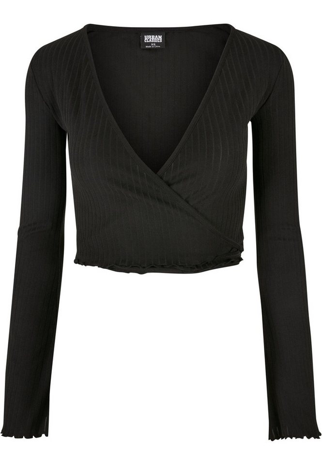 URBAN CLASSICS Longsleeve Urban Classics Damen Ladies Cropped Rib Wrapped Longsleeve (1-tlg) von URBAN CLASSICS