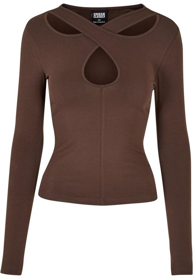 URBAN CLASSICS Longsleeve Urban Classics Damen Ladies Crossed Cut Out Longsleeve (1-tlg) von URBAN CLASSICS
