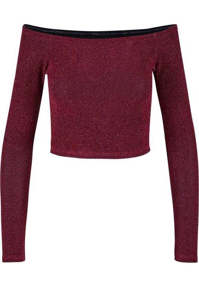 URBAN CLASSICS Longsleeve Urban Classics Damen Ladies Off Shoulder Glitter Longsleeve (1-tlg) von URBAN CLASSICS