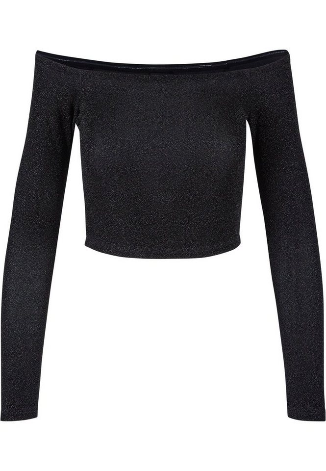 URBAN CLASSICS Longsleeve Urban Classics Damen Ladies Off Shoulder Glitter Longsleeve (1-tlg) von URBAN CLASSICS