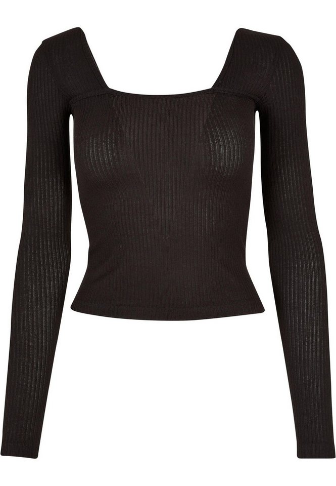URBAN CLASSICS Longsleeve Urban Classics Damen Ladies Rib Squared Neckline Longsleeve (1-tlg) von URBAN CLASSICS